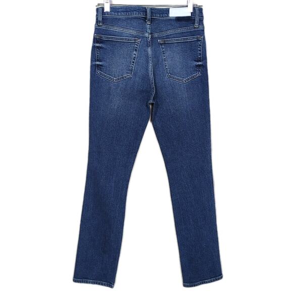 RE/DONE 80s Slim Straight Jeans Medium Wash Button Fly Distressed Women's 29 - Picture 2 of 5